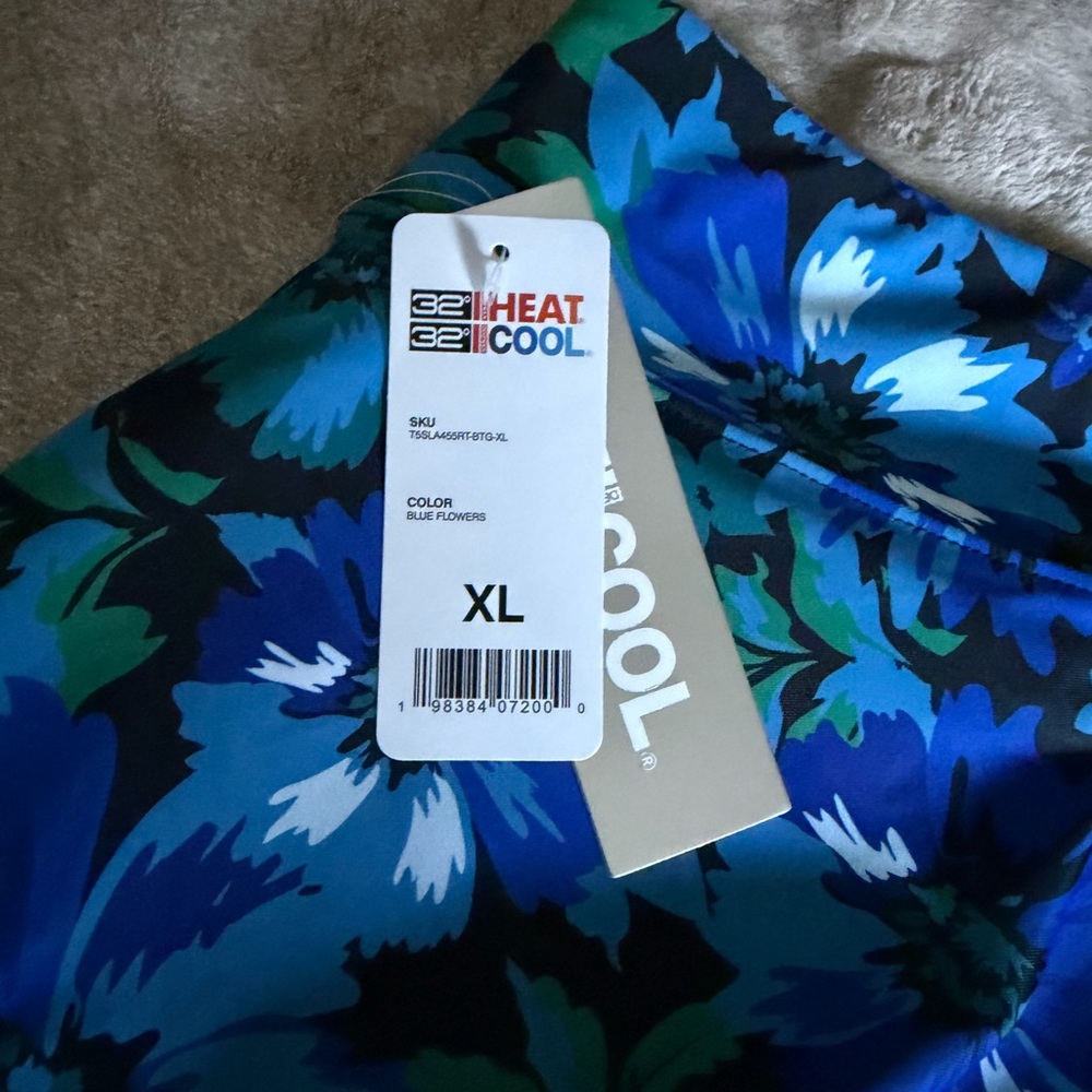 32 Degrees Blue Patterned One Piece Swimsuit & matching Skort NWT Size  XL
